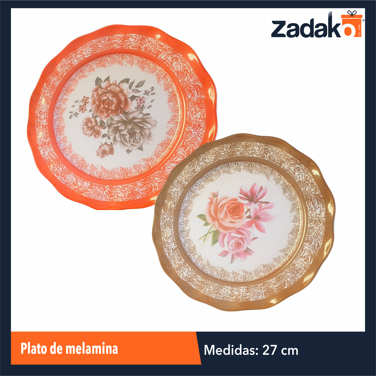 AB-1472-10.5 PLATO DE MELAMINA , CON 1 PZ O CAJA CON 72 PZS
