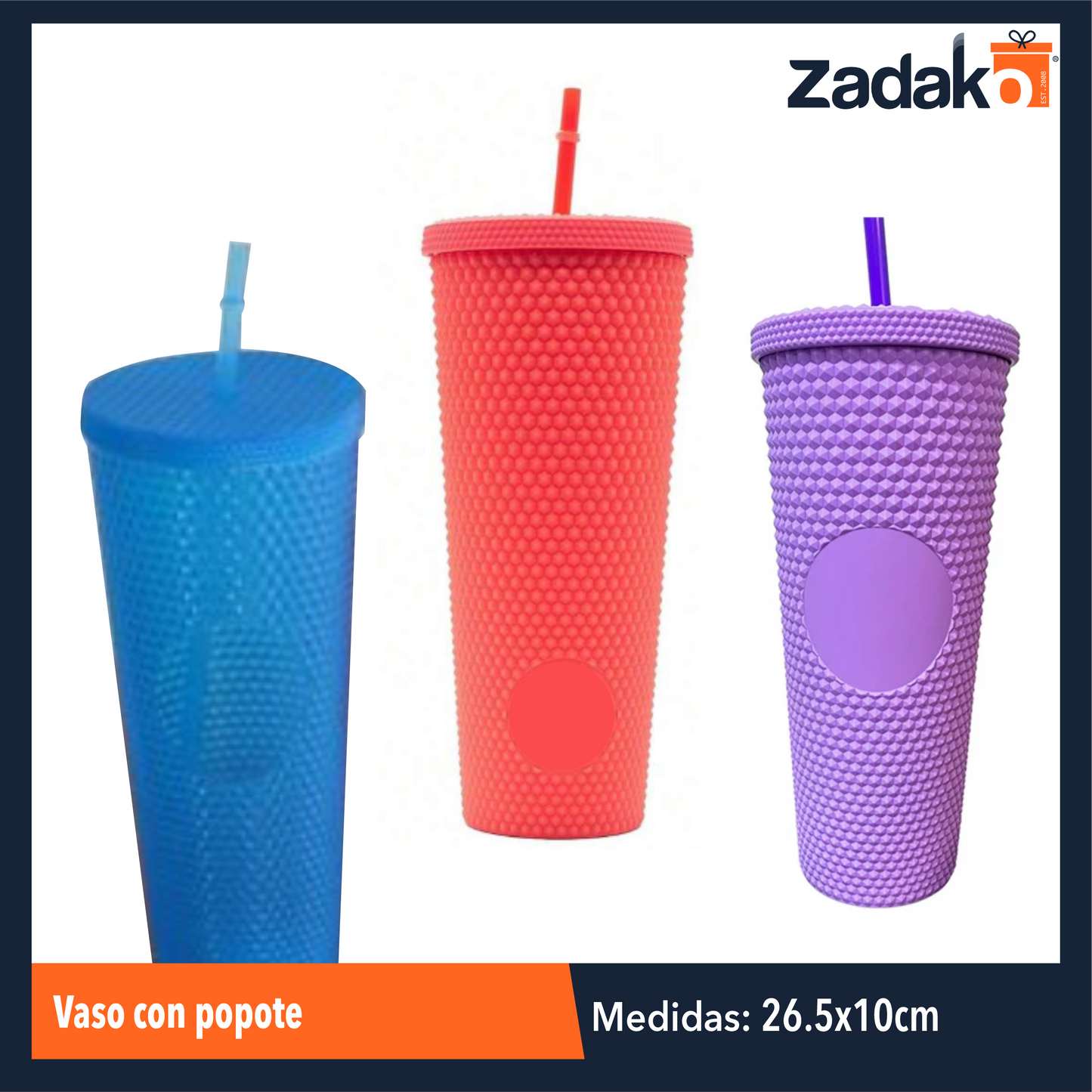 AD-0581 VASO CON POPOTE TIPO STARBUCKS 1000 ML CON 1 PZ O CAJA CON 160 PZS