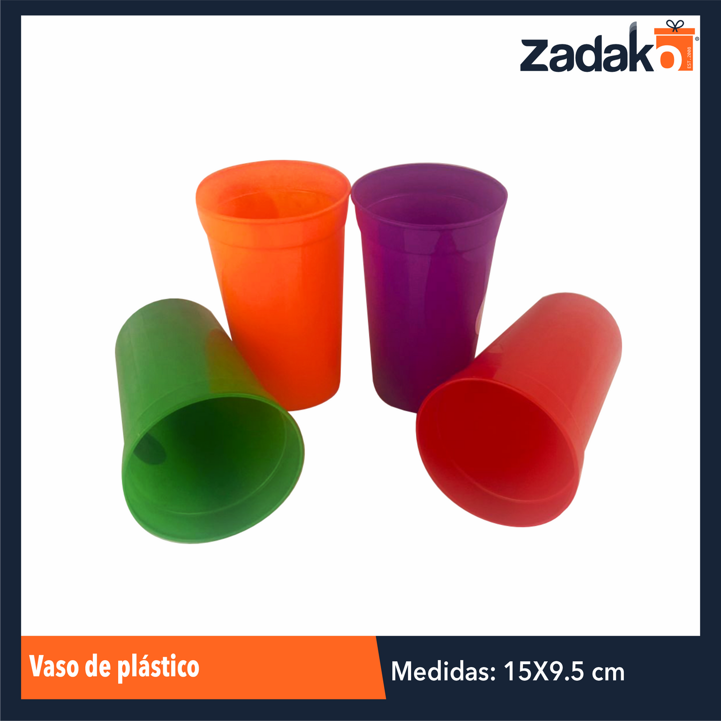 AL-0004 VASO DE PLASTICO, CON 1 PZ O CAJA CON 270 PZS