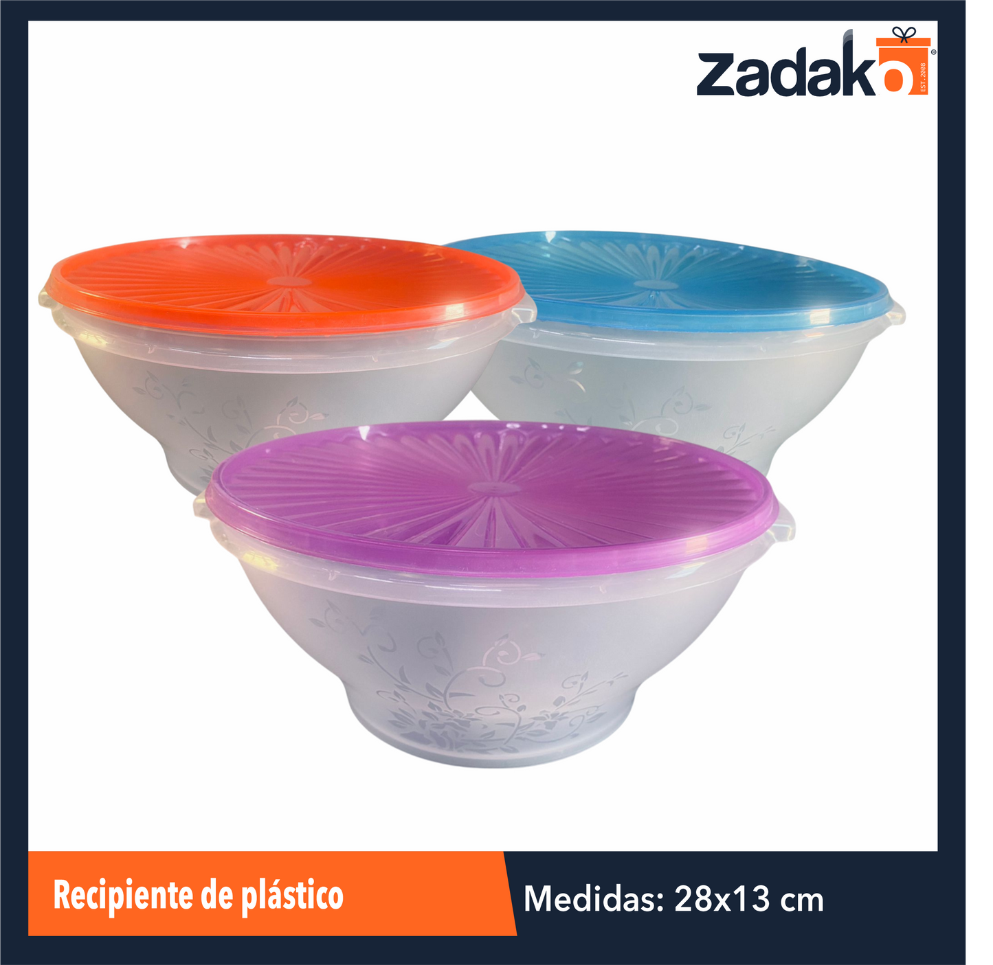 AL-0553 RECIPIENTE DE PLASTICO CON TAPA CON 1 PZ O CAJA CON 48 PZS