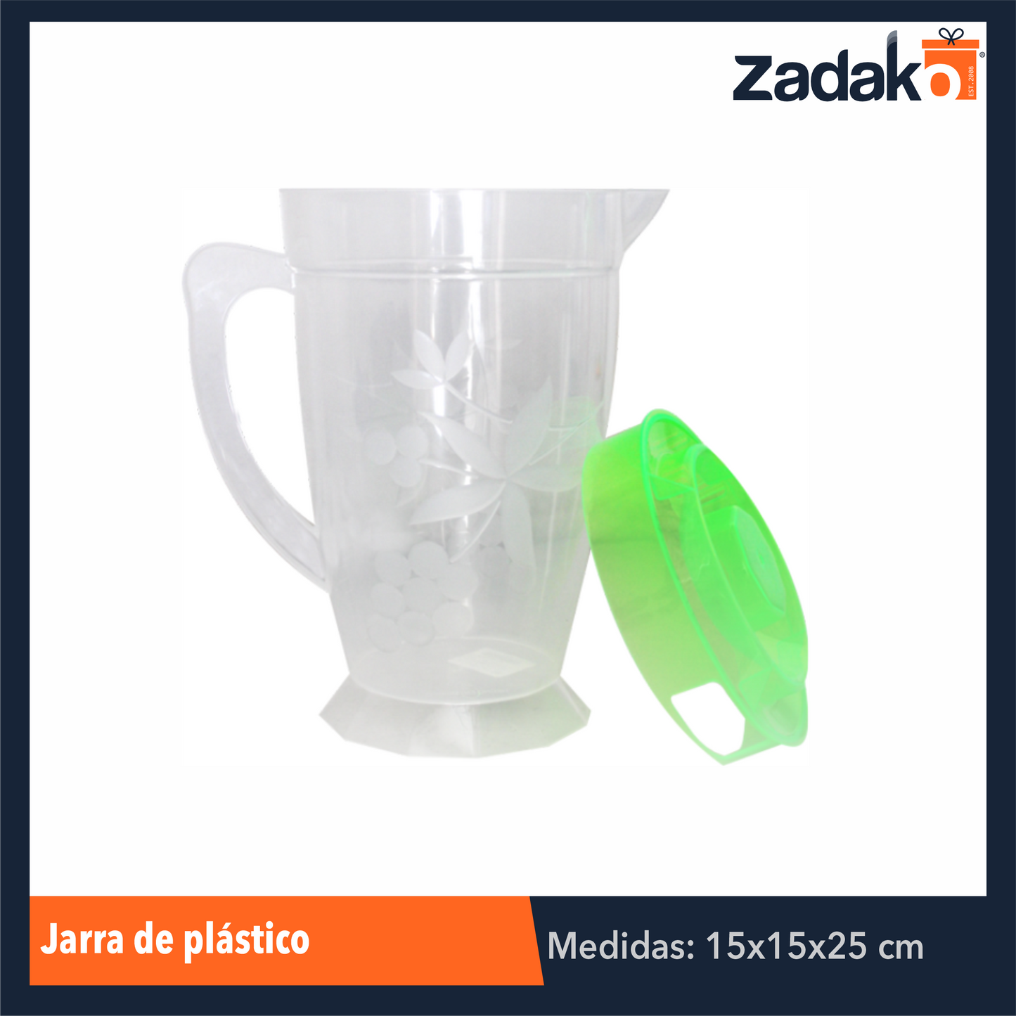 AL-0901-2 JARRA DE PLASTICO 2LT, CON 1 PZ O CAJA CON 24 PZS