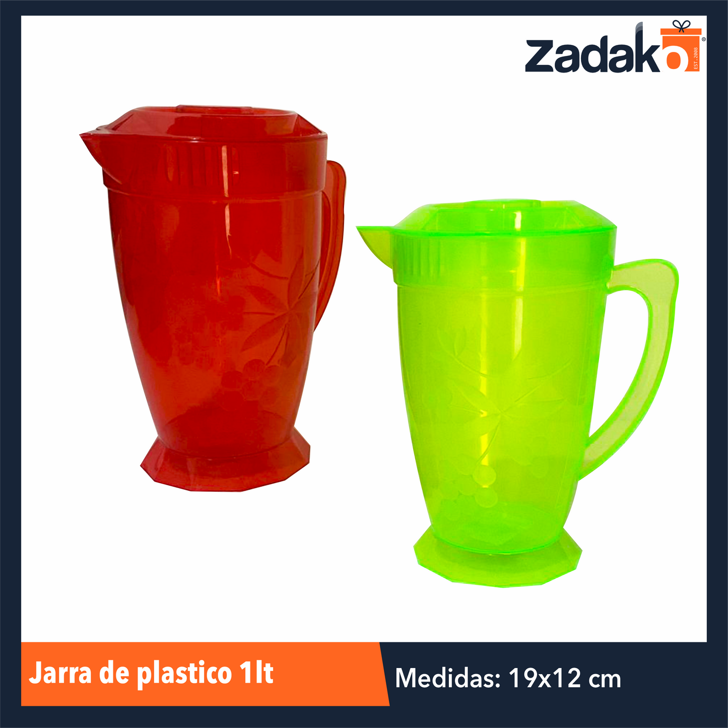 AL-0902-1 JARRA DE PLASTICO 1LT, CON 1 PZ O CAJA CON 36 PZS