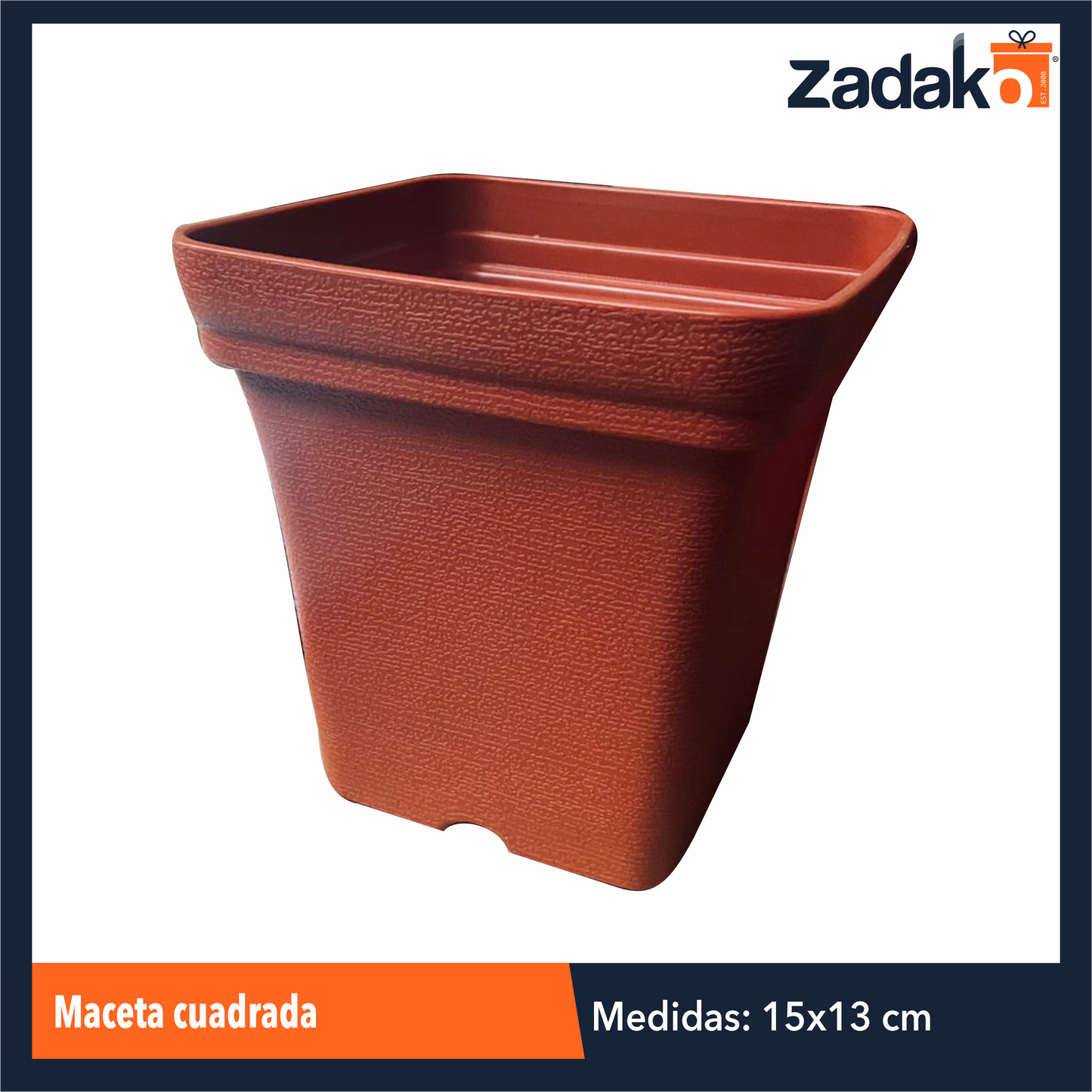 AM-0447B-1 MACETA CUADRADA,CON 1PZ O CAJA CON 144 PZS