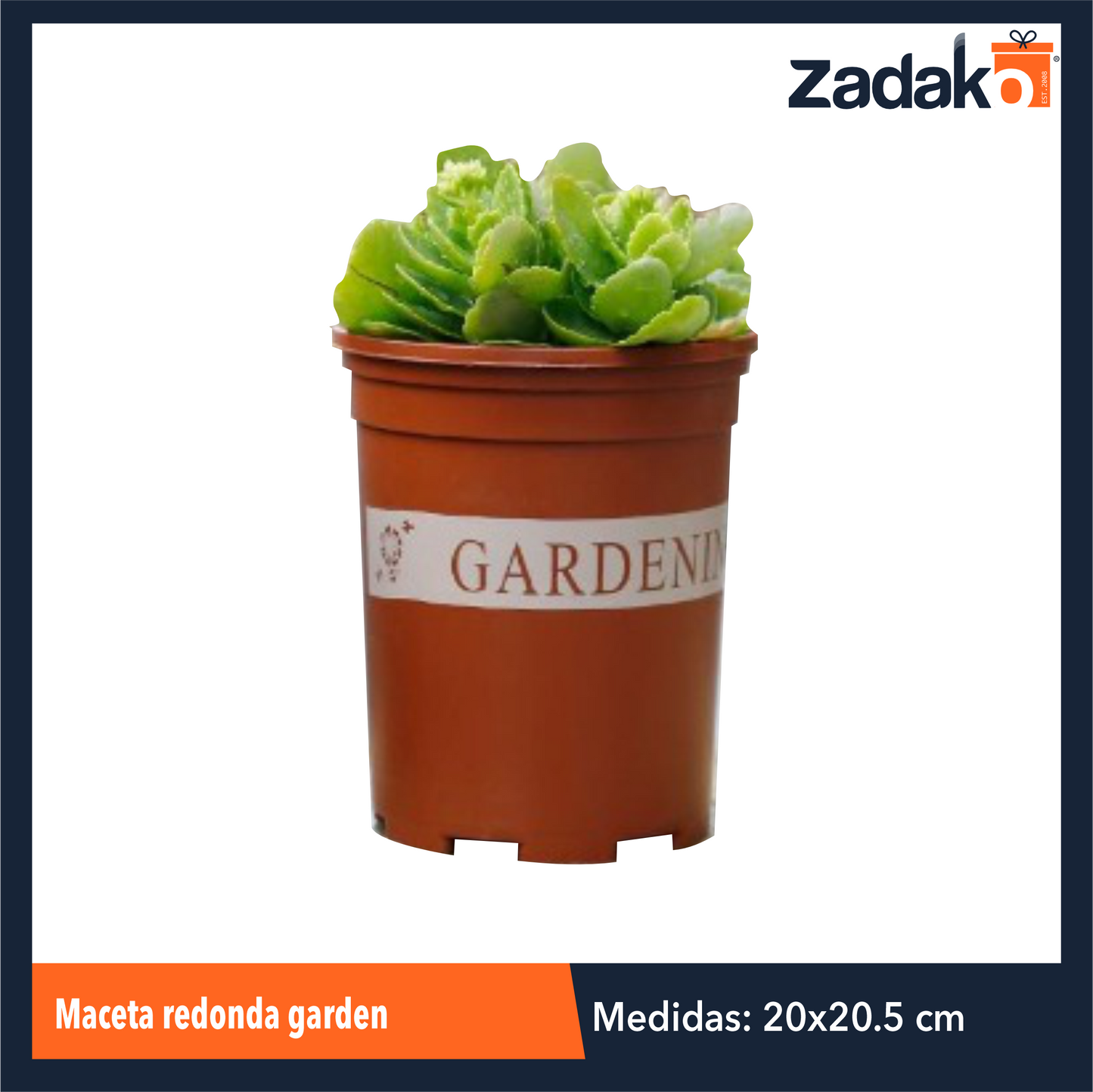AM-0449B-2 MACETA REDONDA GARDEN CON 1 PZ O CAJA CON 108 PZS