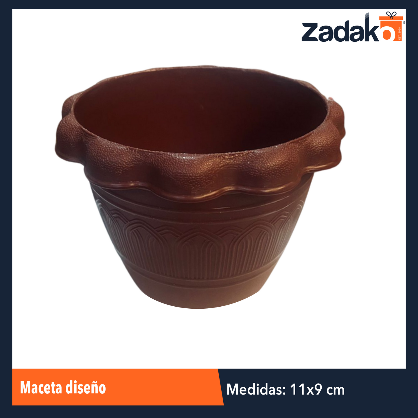 AM-0452-12 MACETA DISEÑO,CON 1 PZ O CAJA CON 396 PZS