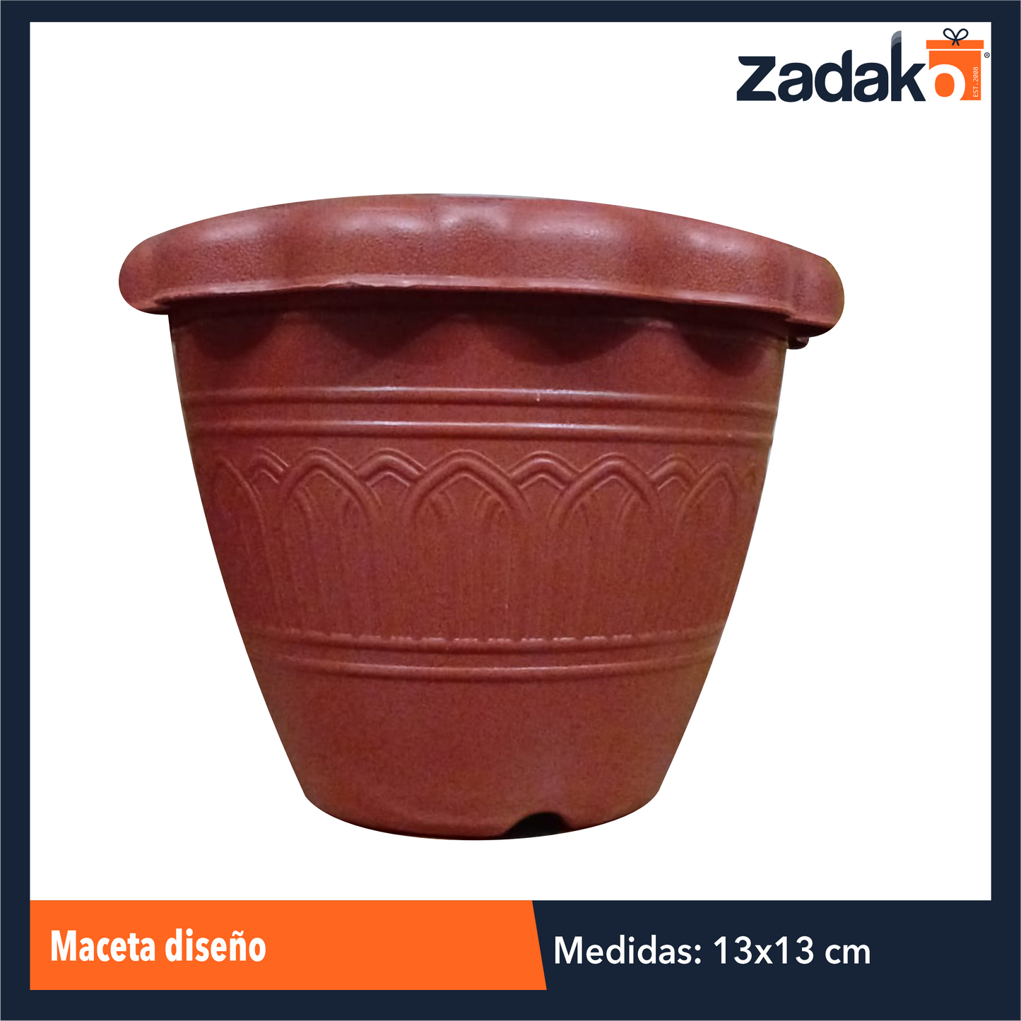 AM-0452-16 MACETA DISEÑO,CON 1 PZ O CAJA CON 276 PZS