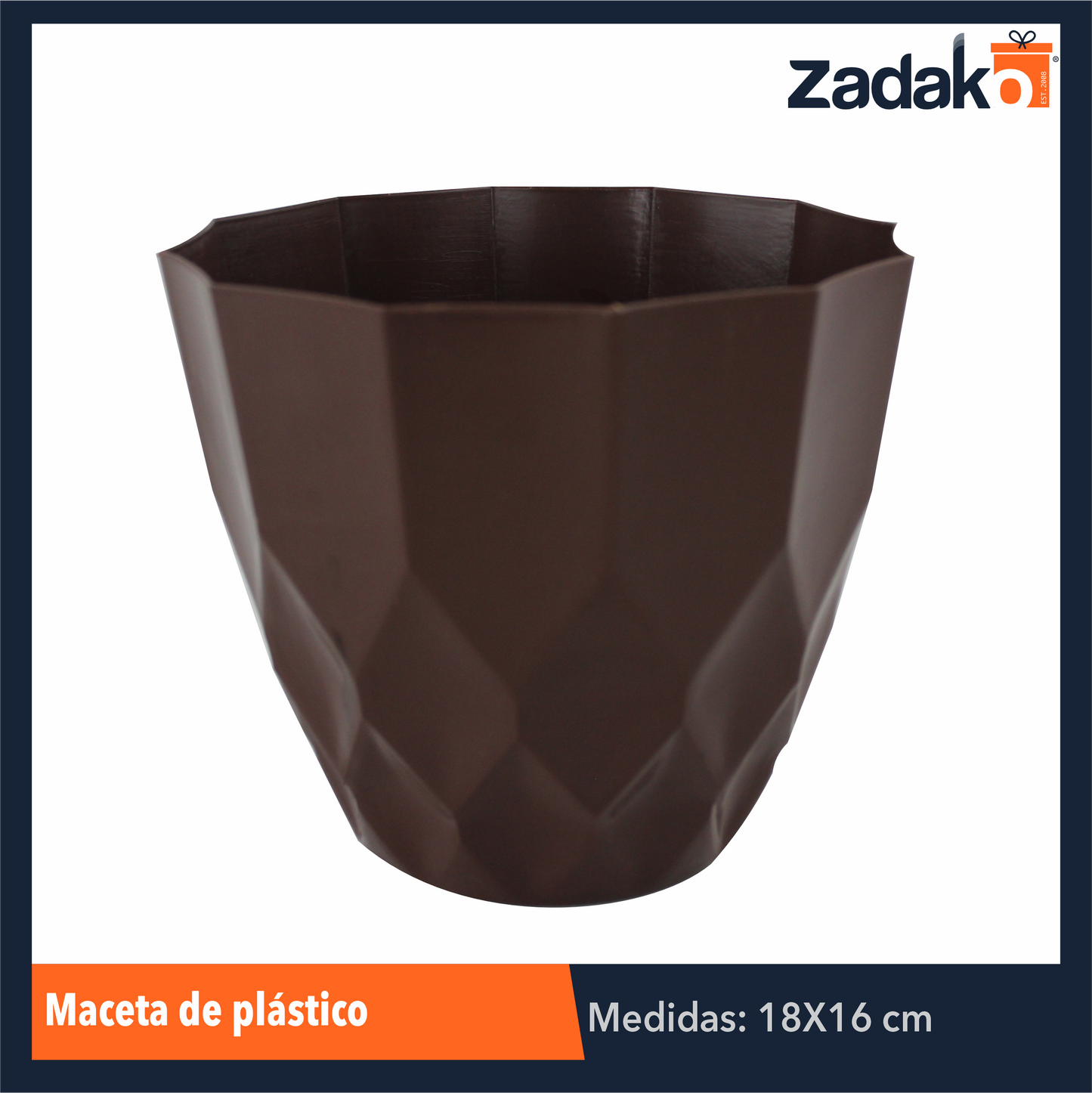 AM-0464A-18 MACETA DE PLASTICO, CON 1 PZ O CAJA CON 160 PZS