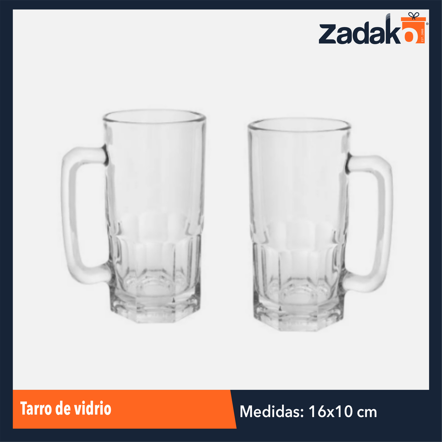 AV-2459 TARRO DE VIDRIO 2 PZS O CAJA CON 12 PQTS