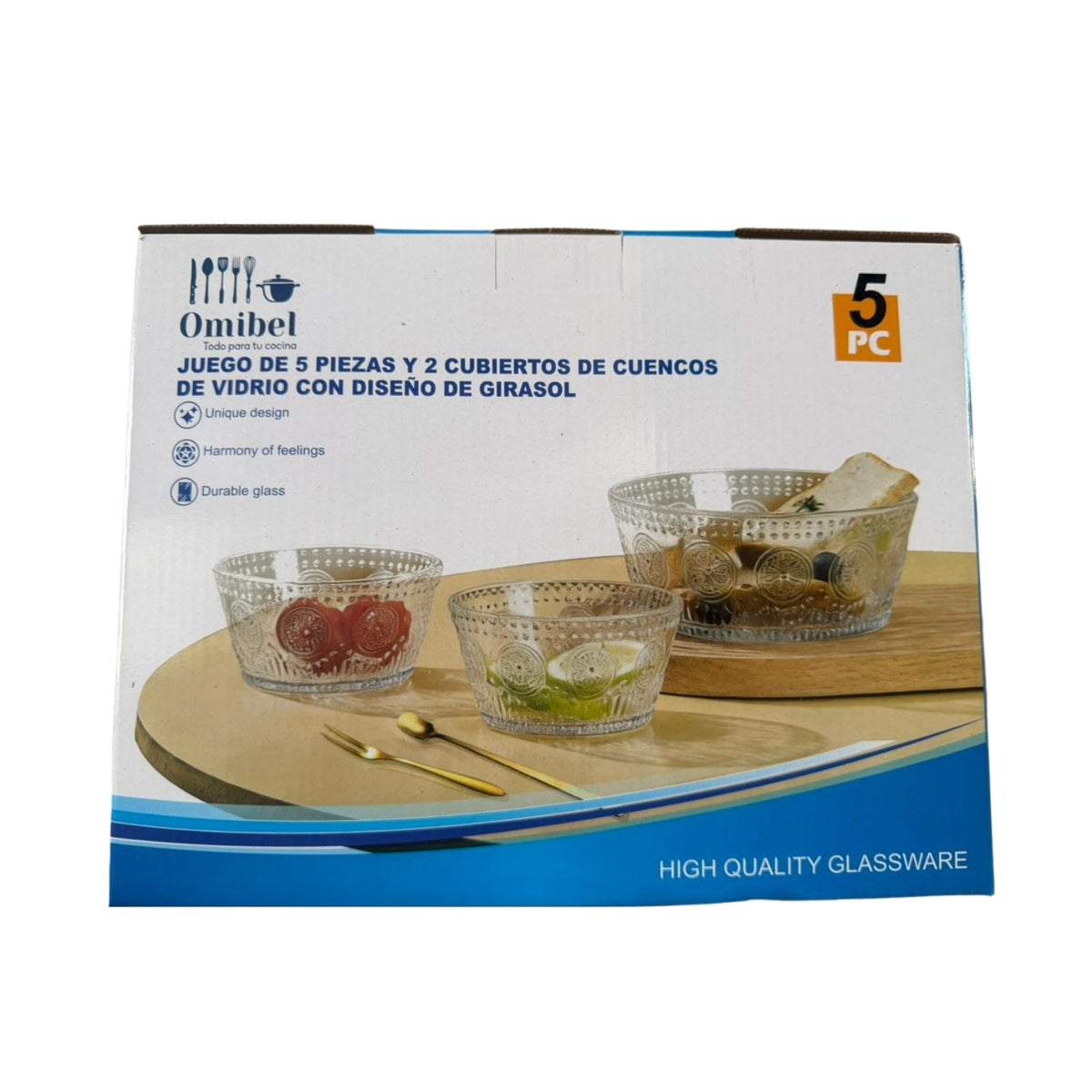 N-GPMX-1538 AV-7754 JUEGO DE 5 PIEZAS Y 1 REFRACTARIO DE TAZON DE VIDRIO DISEÑO CON 1 PAQ O CAJA CON 16 PQTS