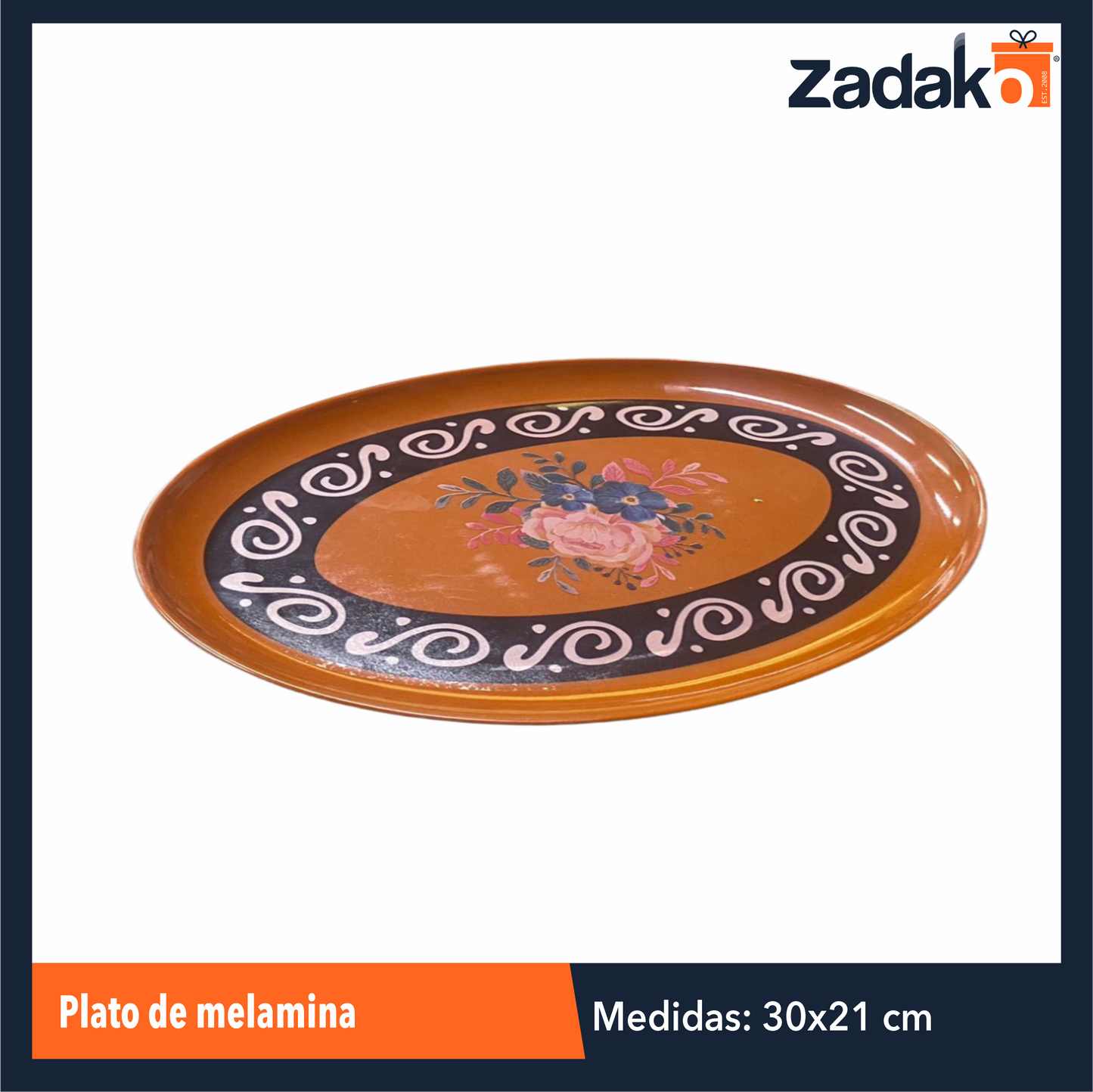 AB-7623-12 PLATO DE MELAMINA, CON 1 PZ O CAJA CON 60 PZS
