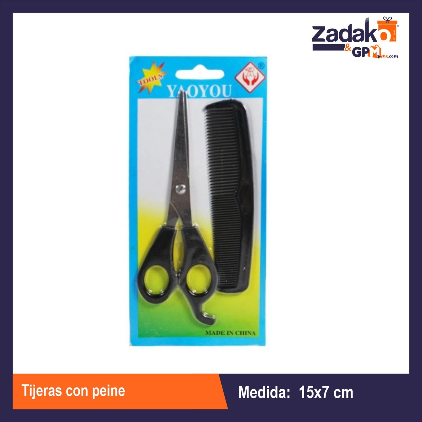 GPM-9087  B-337-100 TIJERAS CON PEINE CON 12 PZS O CAJA CON 100 PQTS