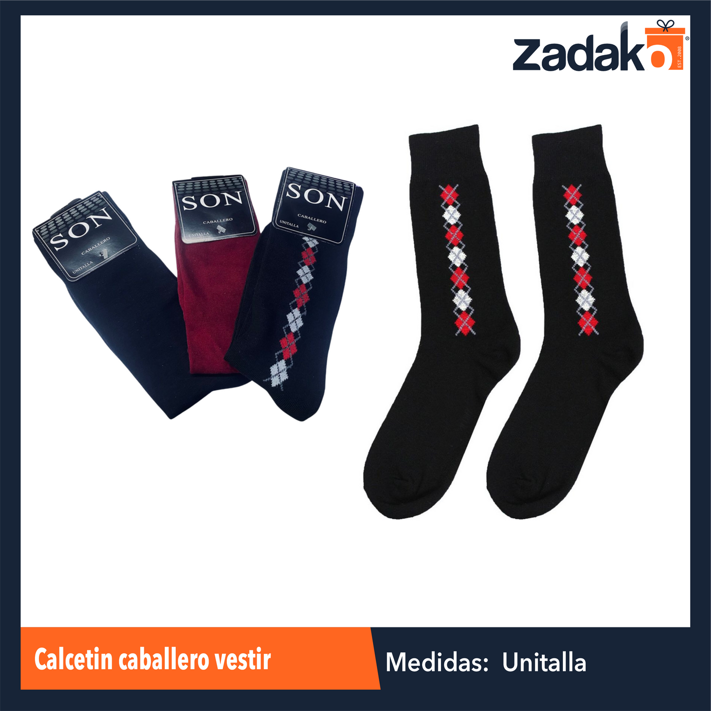 CALCETIN CABALLERO VESTIR, CON 1 PZ O CAJA CON 360 PZS