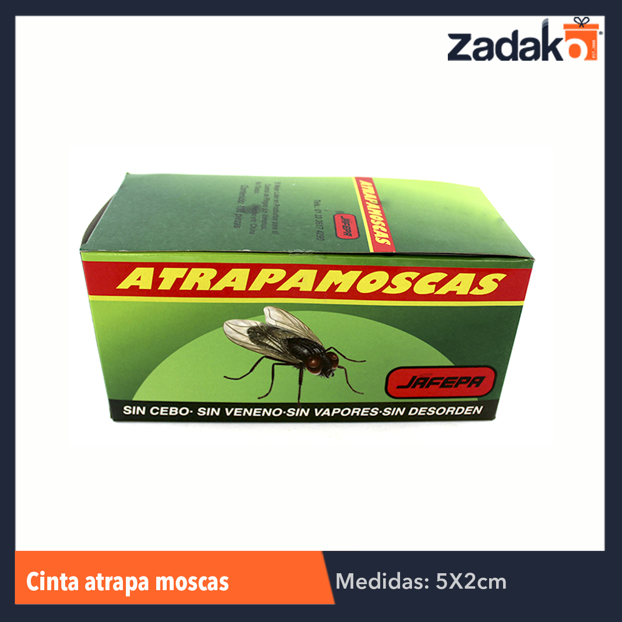 CINTA ATRAPAMOSCAS, CON 100 PZS, O CAJA CON 10 PQTS