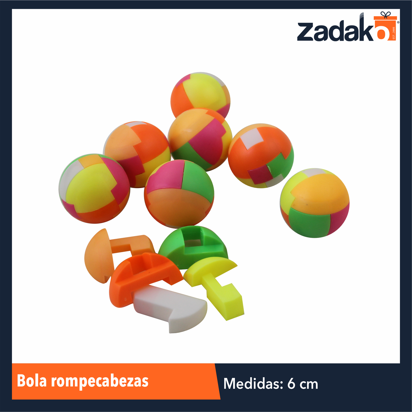 ZJ-1850 / G-6049-21 BOLA ROMPECABEZAS CON 24 PIEZAS, O CAJA CON 50 PQTS