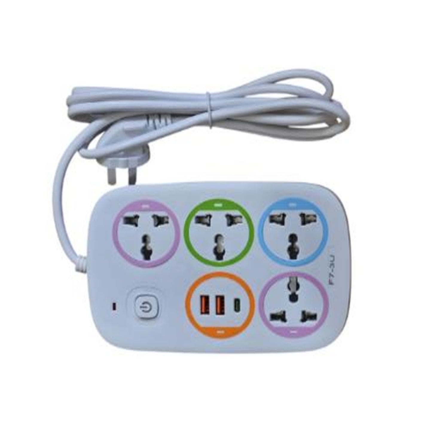 GPM-0098 MULTICONTACTO RECTANGULAR MULTIUSOS CON 2 ENTRADAS DE USB y USB-C 2 M ,110 V CON 1 PZ O CAJA CON 60 PZS