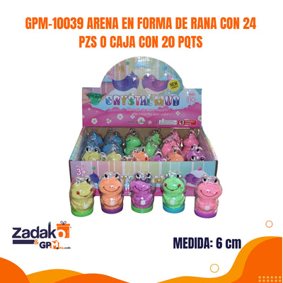 GPM-10039 ARENA EN FORMA DE RANA CON 24 PZS O CAJA CON 20 PQTS