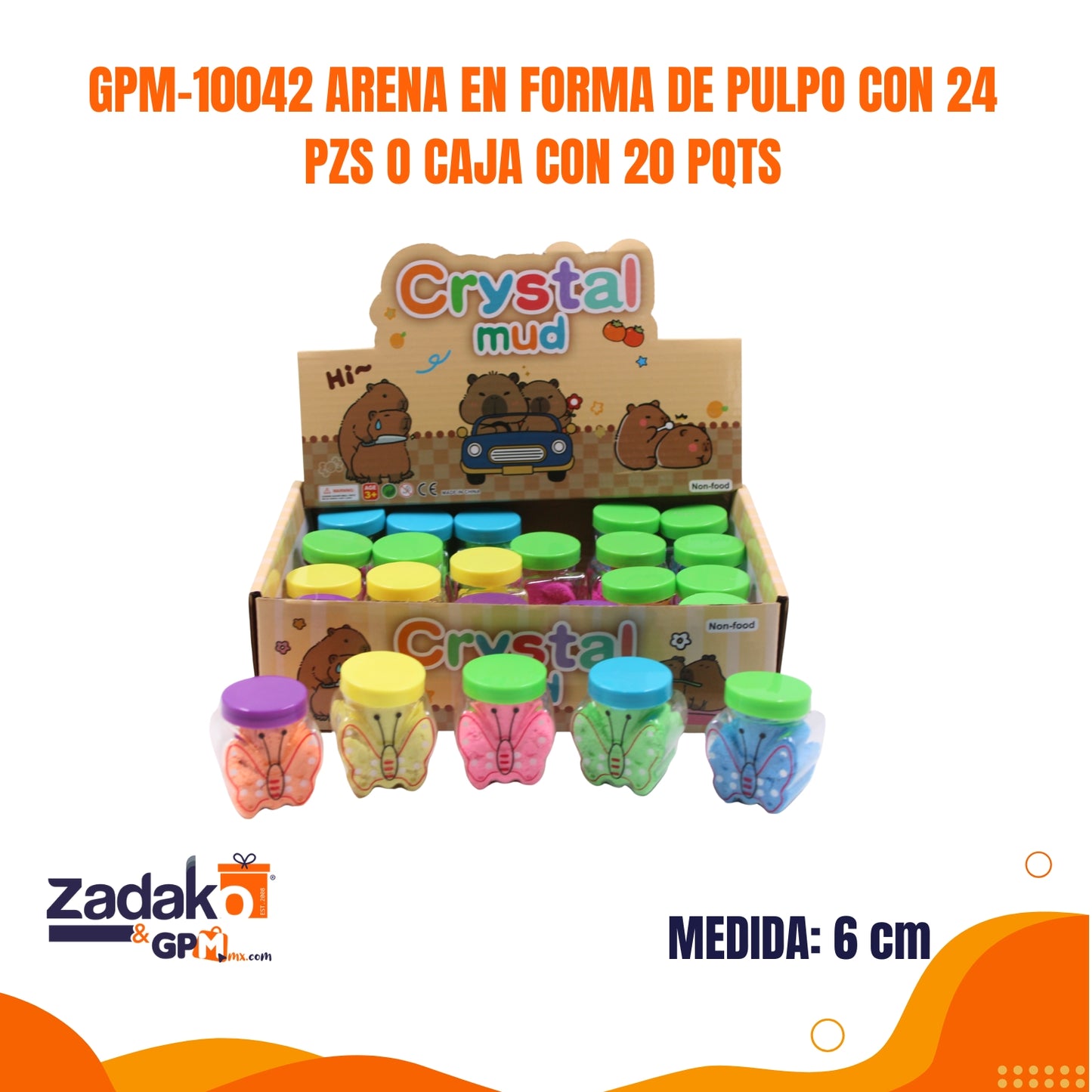 GPM-10043 ARENA EN FORMA DE MARIPOSA CON 24 PZS O CAJA CON 20 PQTS