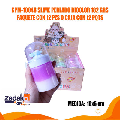 GPM-10046 SLIME PERLADO BICOLOR 182 GRS PAQUETE CON 12 PZS O CAJA CON 12 PQTS