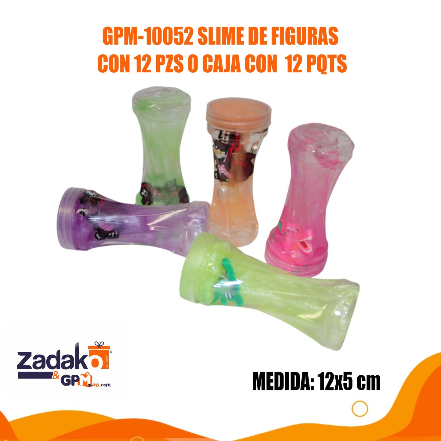 GPM-10052 SLIME DE FIGURAS CON 12 PZS O CAJA CON 12 PQTS