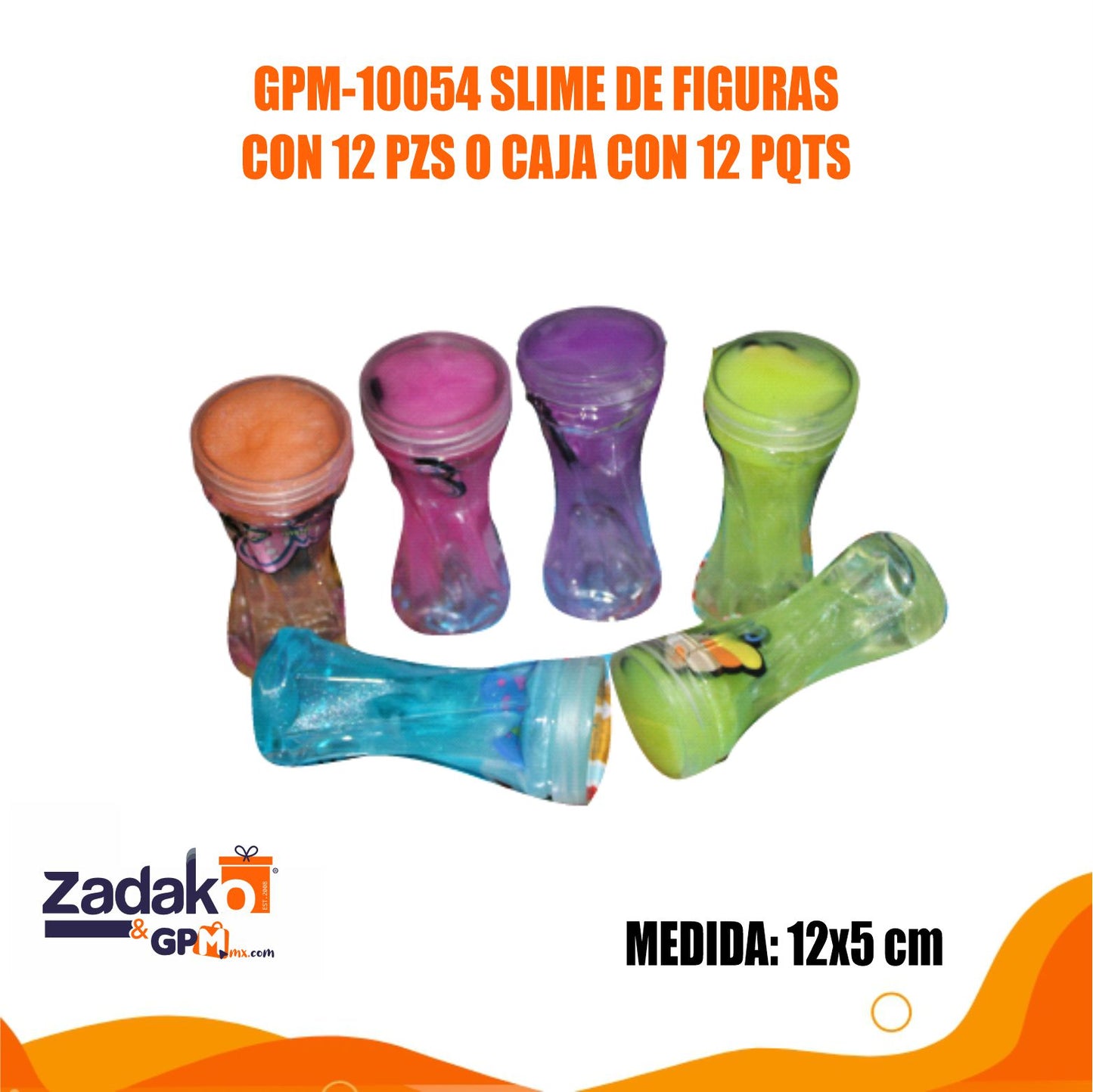 GPM-10054 SLIME DE FIGURAS CON 12 PZS O CAJA CON 12 PQTS