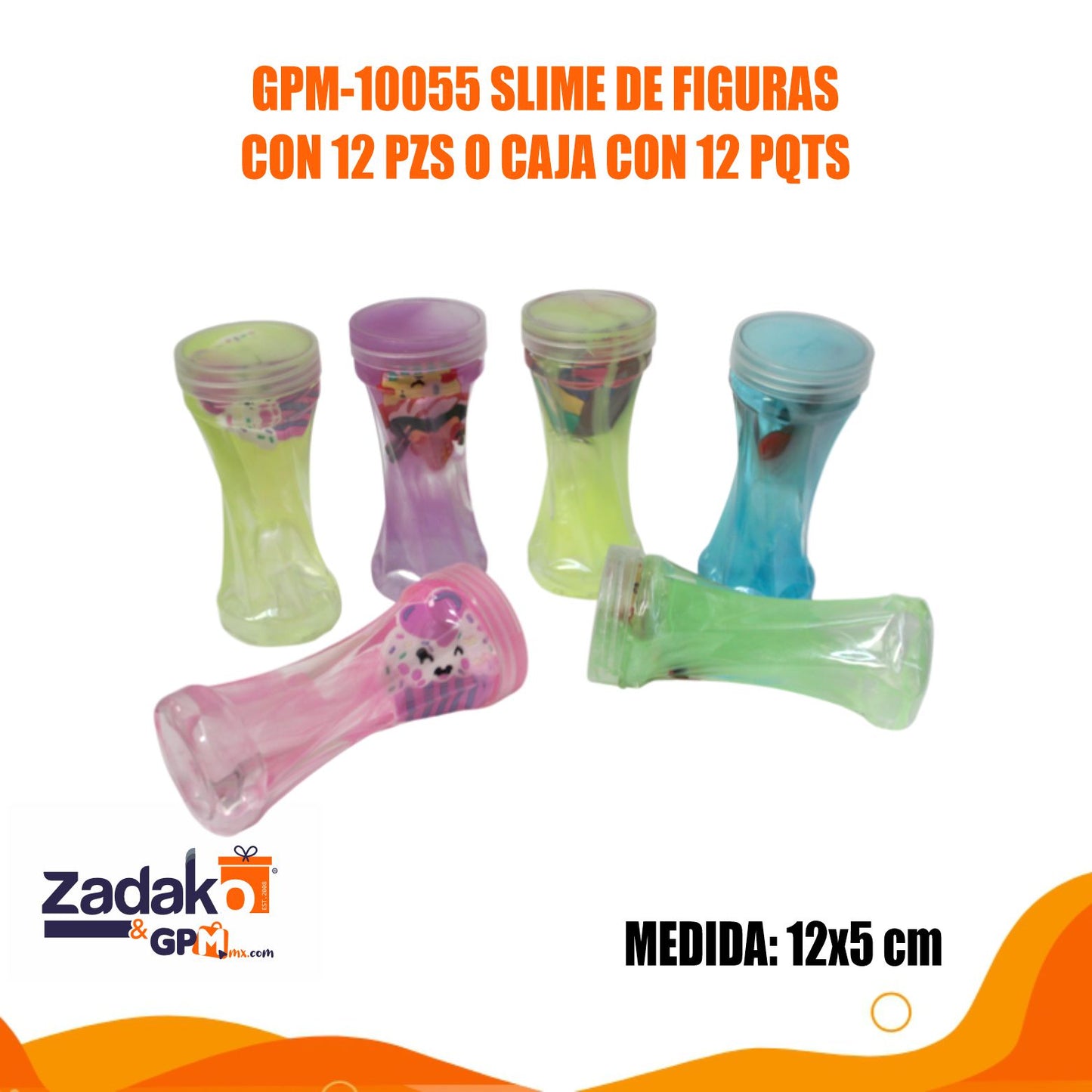 GPM-10055 SLIME DE FIGURAS CON 12 PZS O CAJA CON 12 PQTS