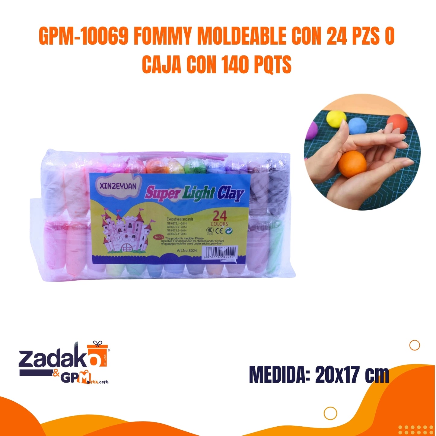 GPM-10069 FOMMY MOLDEABLE CON 24 PZS O CAJA CON 140 PQTS