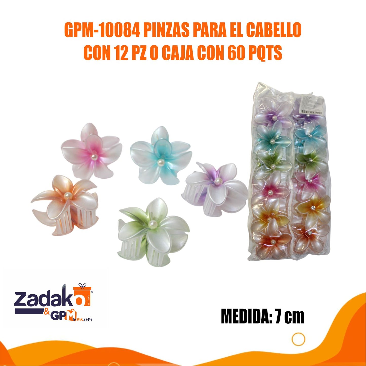 GPM-10084 PINZAS PARA EL CABELLO CON 12 PZ O CAJA CON 60 PQTS
