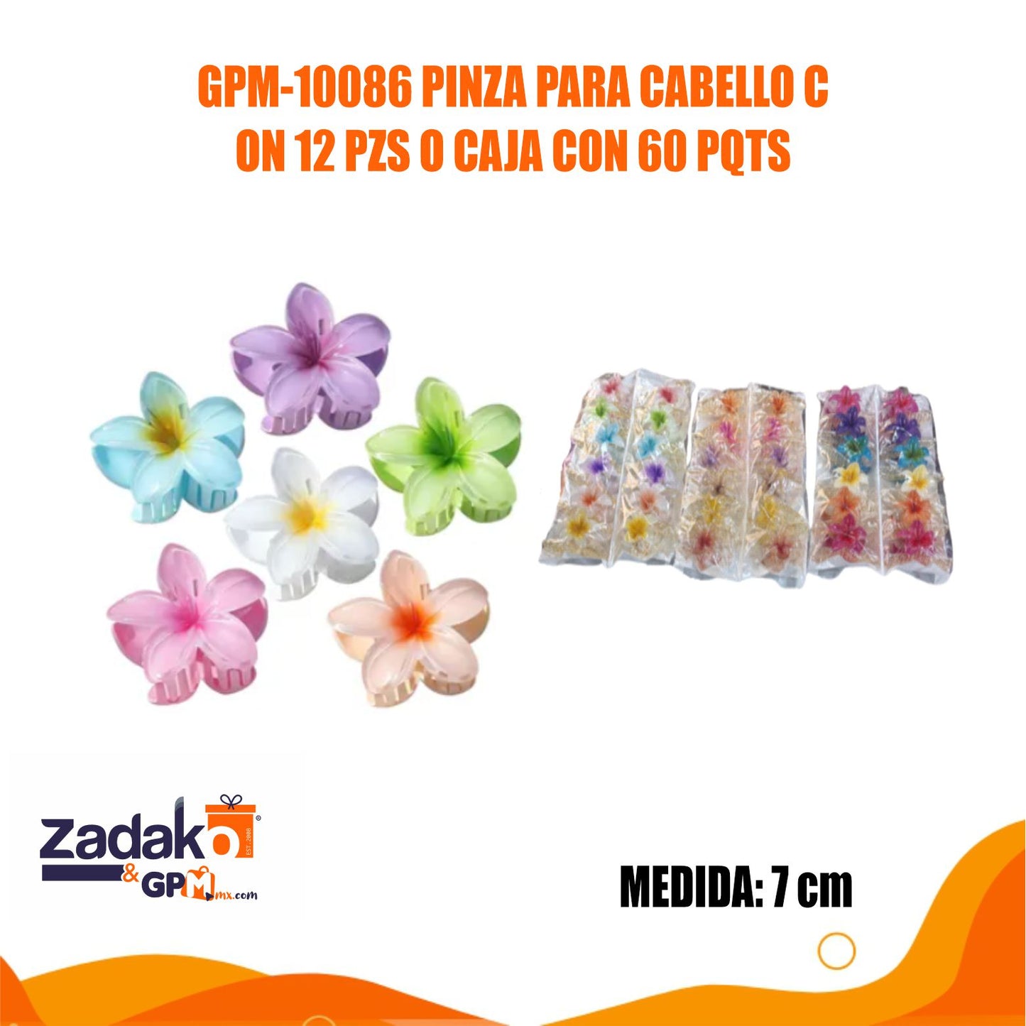 GPM-10086 PINZA PARA CABELLO CON 12 PIEZAS O CAJA CON 60 PQTS