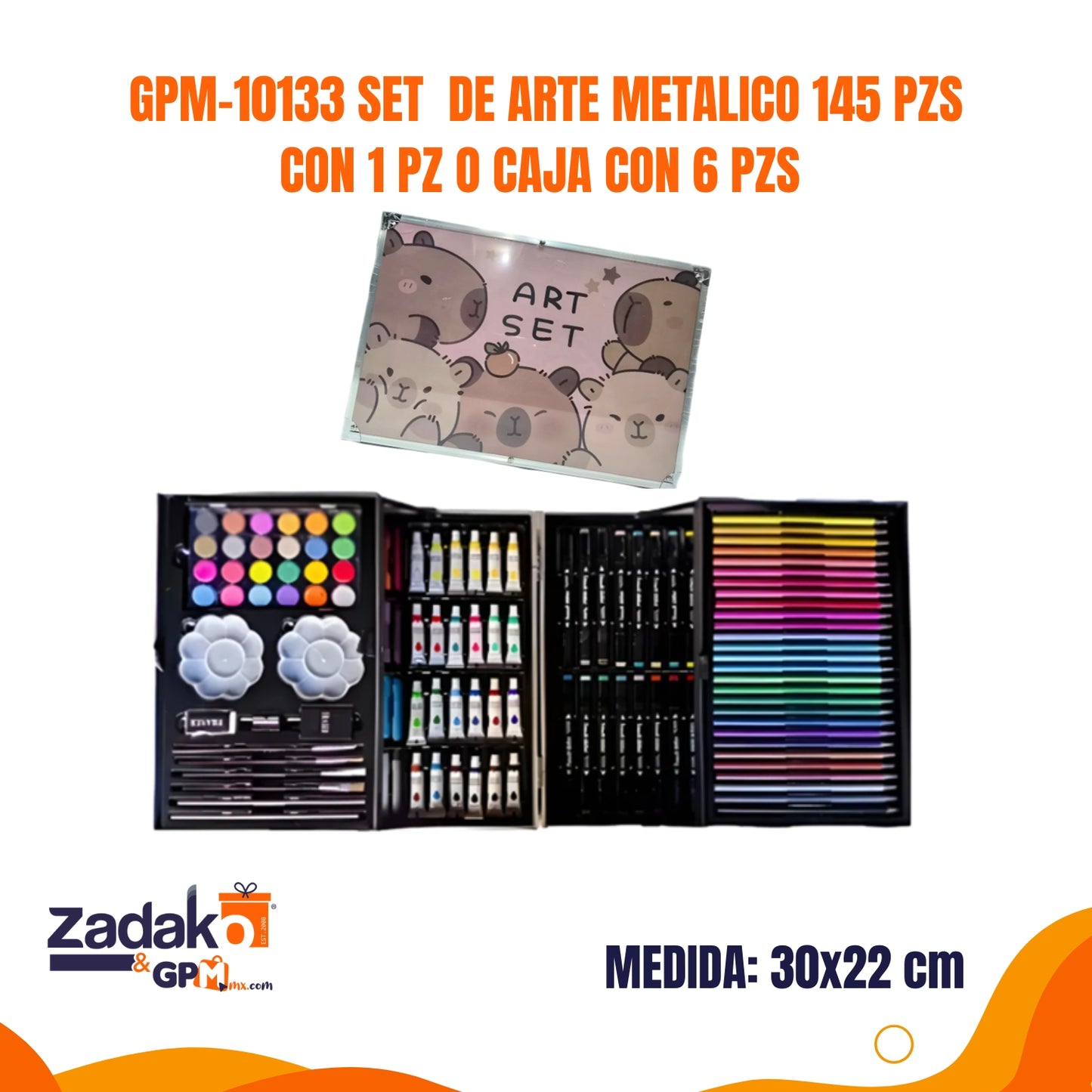 GPM-10133 SET DE ARTE METALICO 145 PZS ,CON 1 PZ O CAJA CON 6 PZS