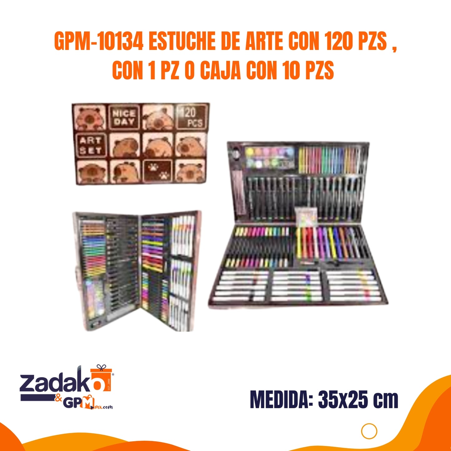 GPM-10134 ESTUCHE DE ARTE CON 120 PZS , CON 1 PZ O CAJA CON 10 PZS