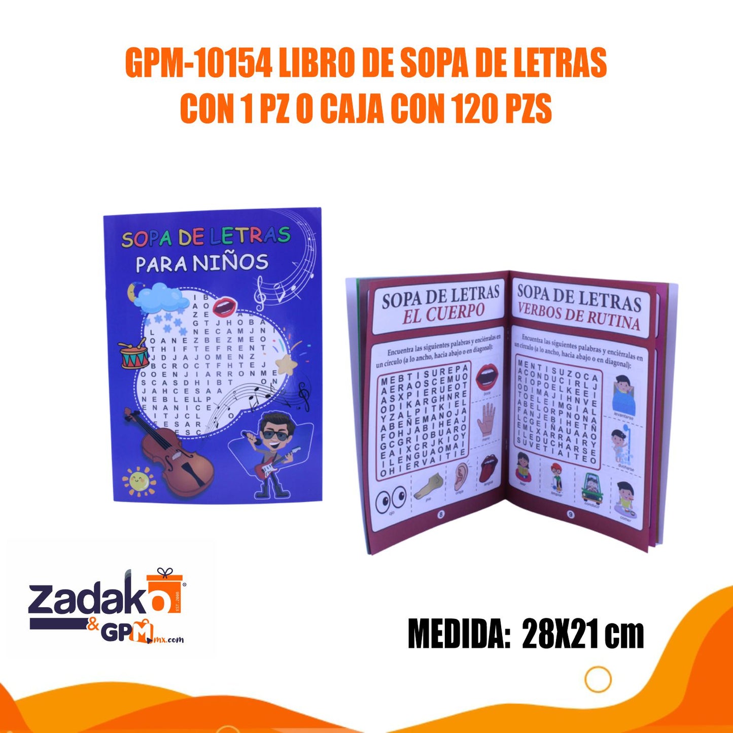 GPM-10154 LIBRO DE SOPA DE LETRAS CON 1 PZ O CAJA CON 120 PZS