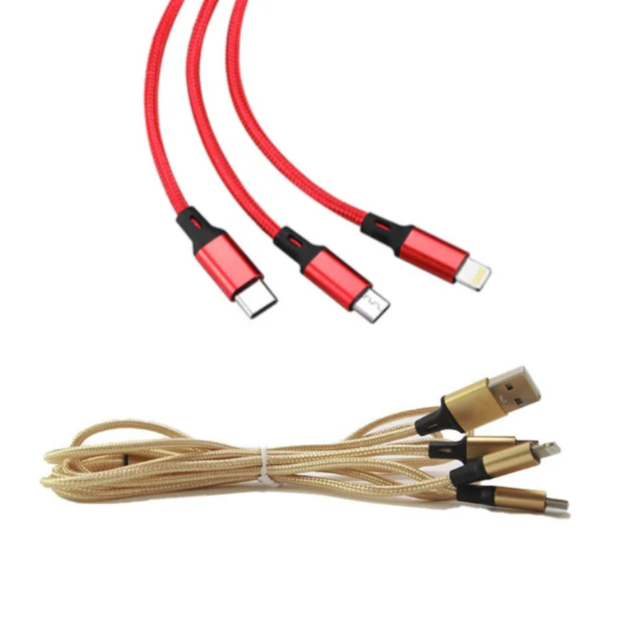 N-GPM-10161 CB-046 CABLE USB 3 EN 1 MOREKA DE 1200MM CON ENTRADA TIPO C, V8 Y LIGHTNING PARA TRANSFERENCIA DE DATOS Y CARGA RÁPIDA CON 1 PZ O CAJA CON 200 PZS