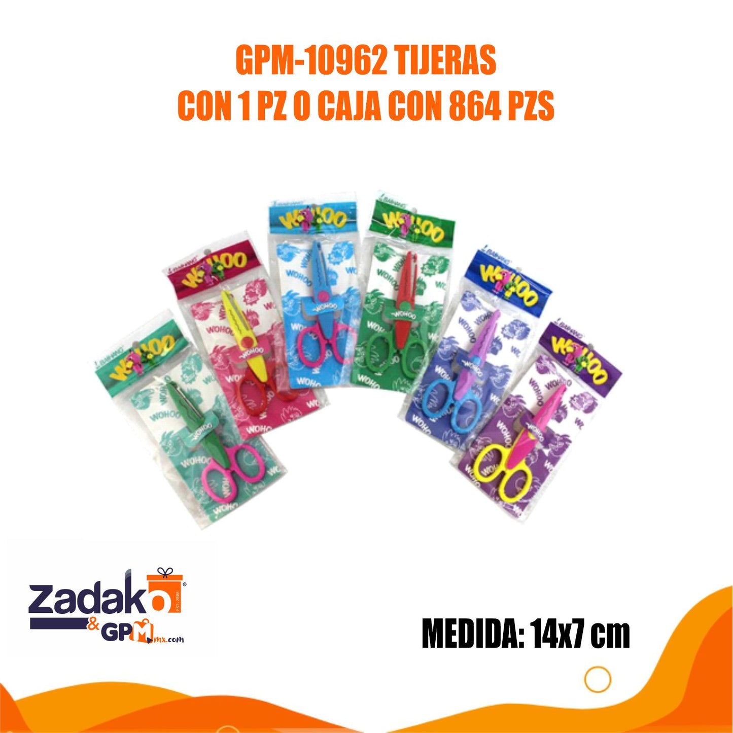 GPM-10962 TIJERAS CON 1 PZ O CAJA CON 864 PZS