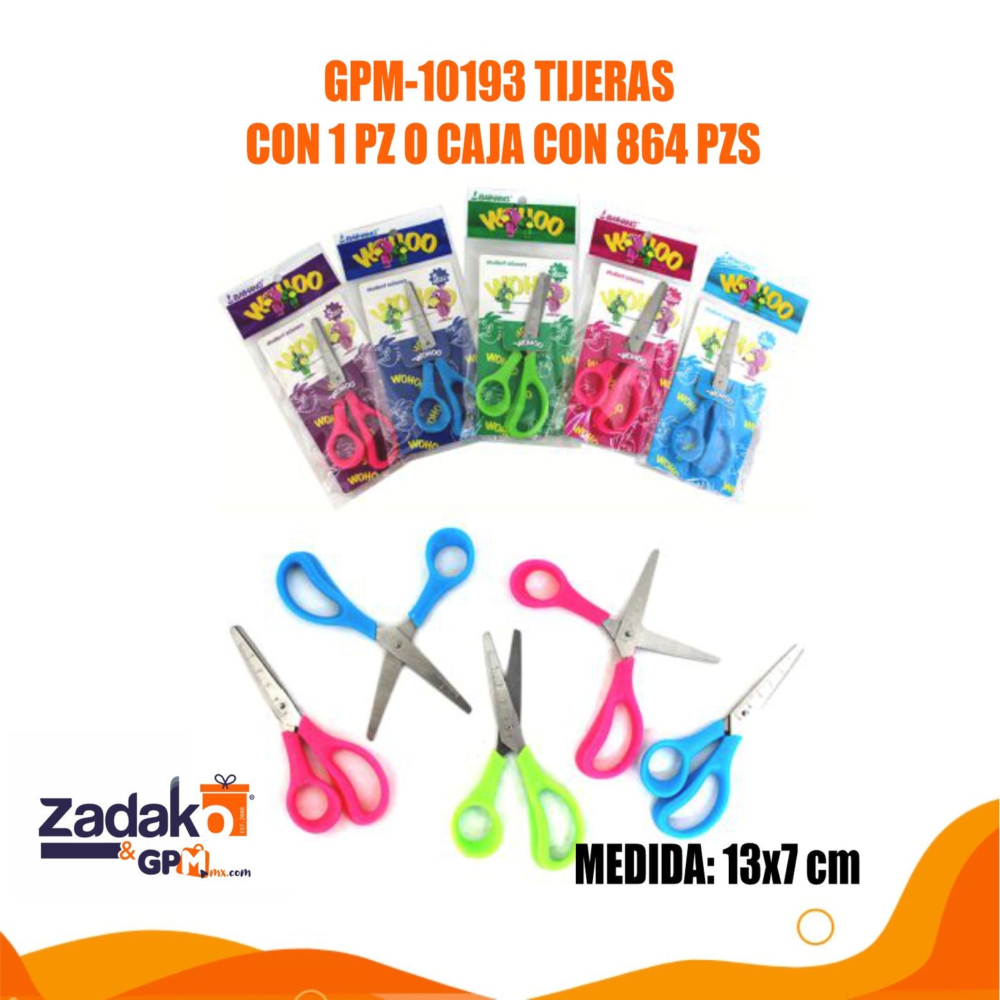 GPM-10193 TIJERAS CON 1 PZ O CAJA CON 864 PZS