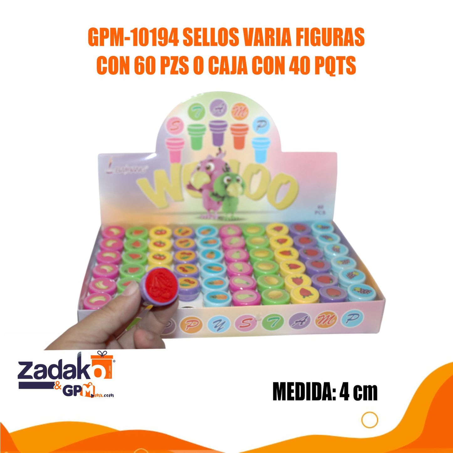 GPM-10194 SELLOS VARIA FIGURAS CON 60 PZS O CAJA CON 40 PQTS