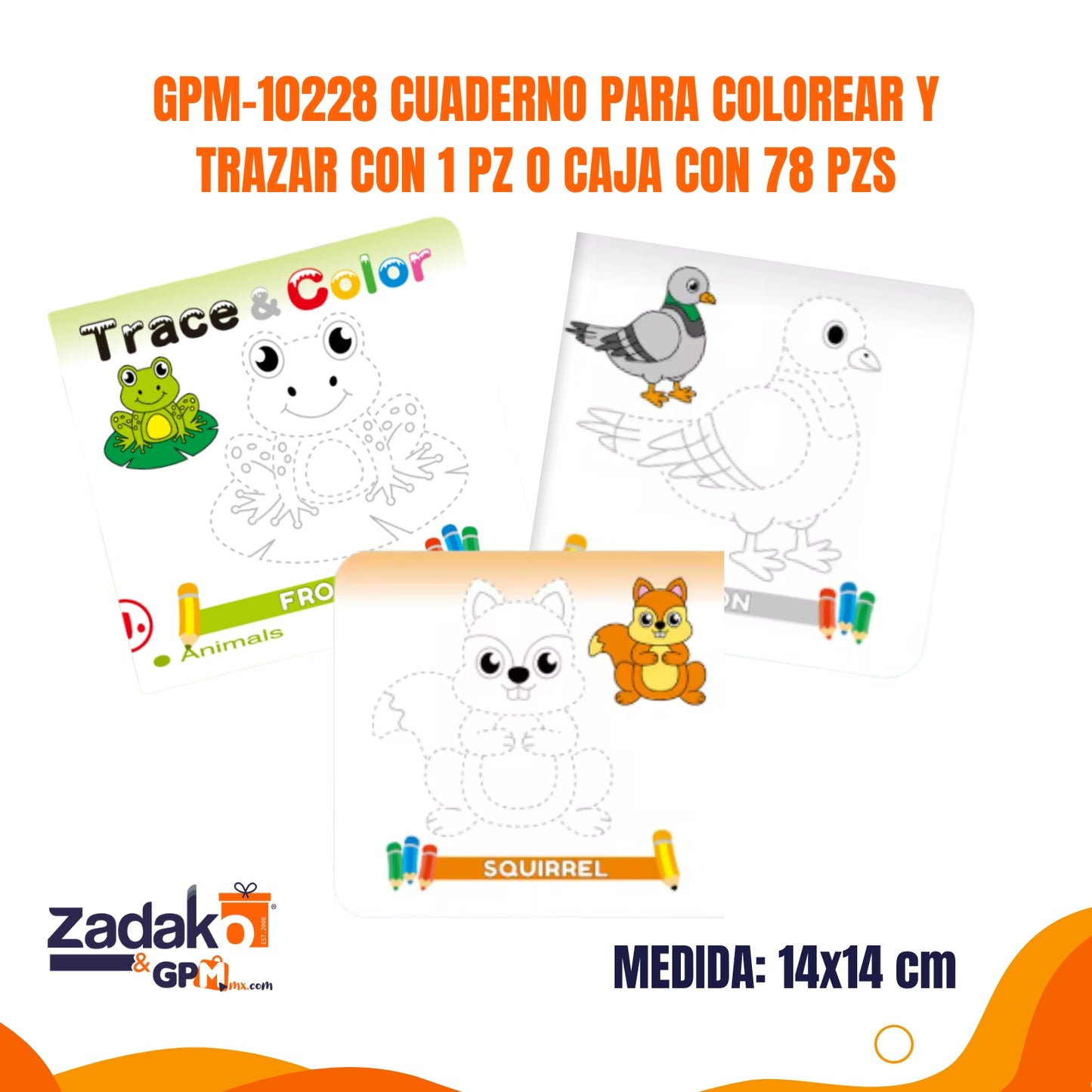 GPM-10228 CUADERNO PARA COLOREAR Y TRAZAR CON 1 PZ O CAJA CON 78 PZS