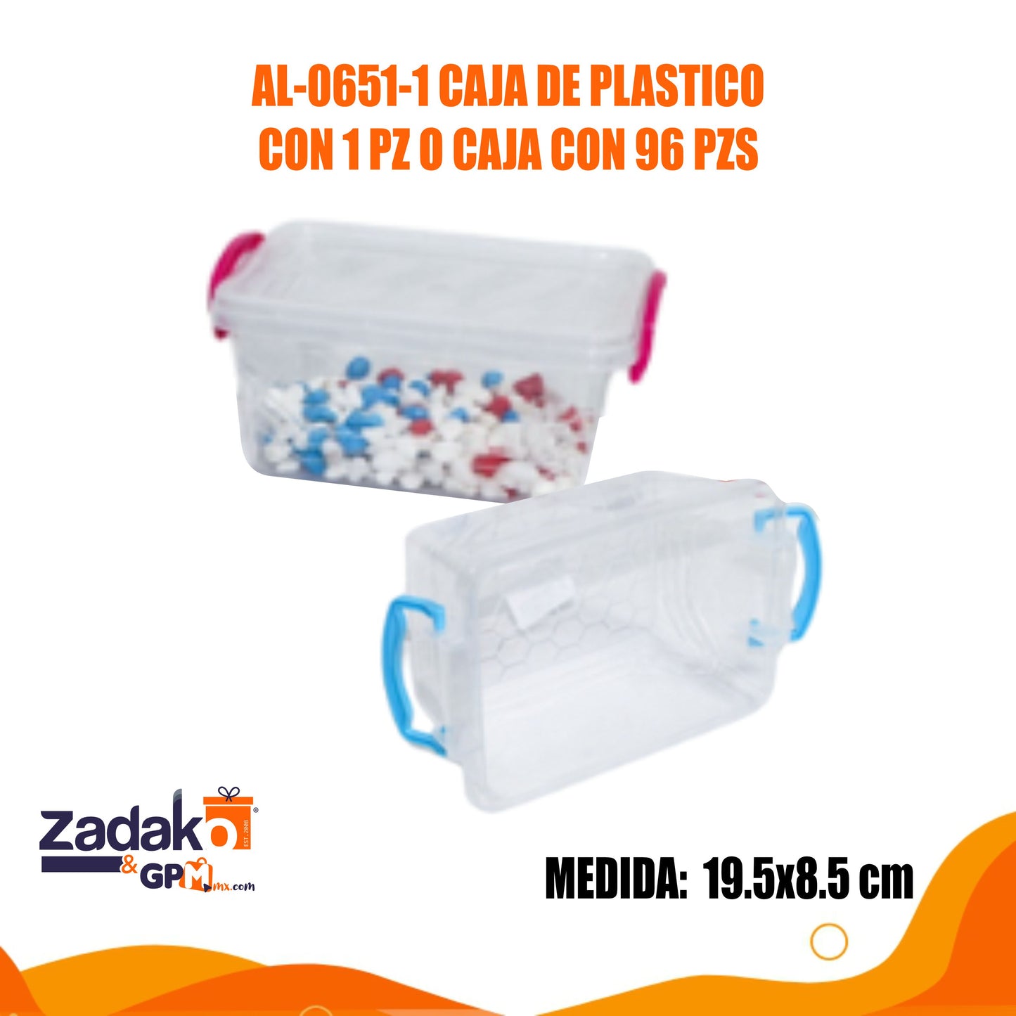 N-GPM-10266 AL-0651-1 CAJA DE PLASTICO CON 1 PZ O CAJA CON 96 PZS