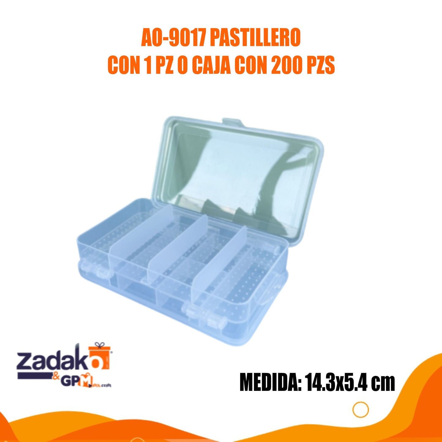 AO-9017 PASTILLERO CON 1 PZ O CAJA CON 200 PZS