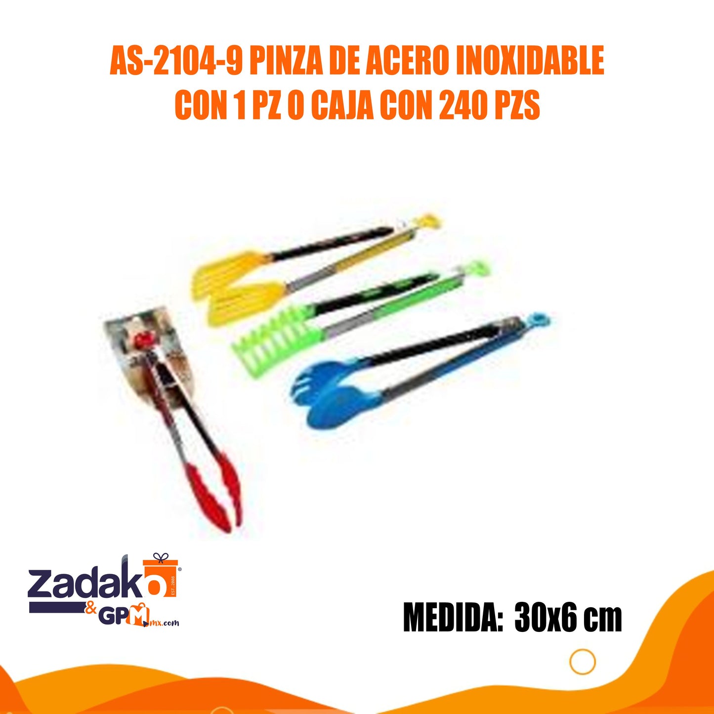 N-GPM-10389 AS-2104-9 PINZA DE ACERO INOXIDABLE CON 1 PZ O CAJA CON 240 PZS