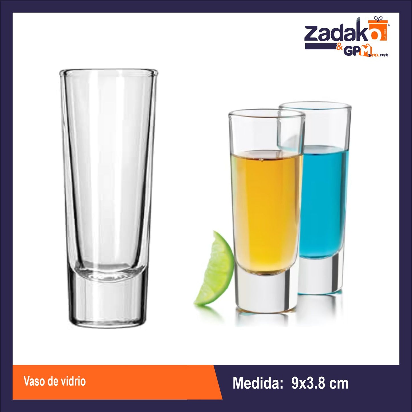 AV-1703 VASO DE VIDRIO CON 1 PZ O CAJA CON 160 PZS