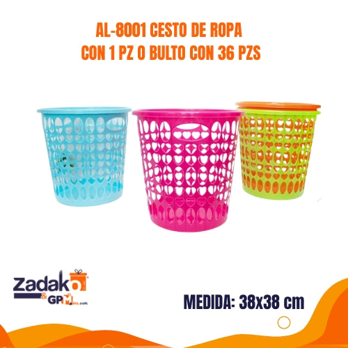 N-GPM-10555 AL-8001 CESTO DE ROPA CON 1 PZ O BULTO CON 36 PZS