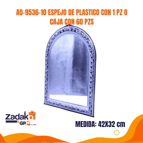 AO-9536-10 ESPEJO DE PLASTICO CON 1 PZ O CAJA CON 60 PZS