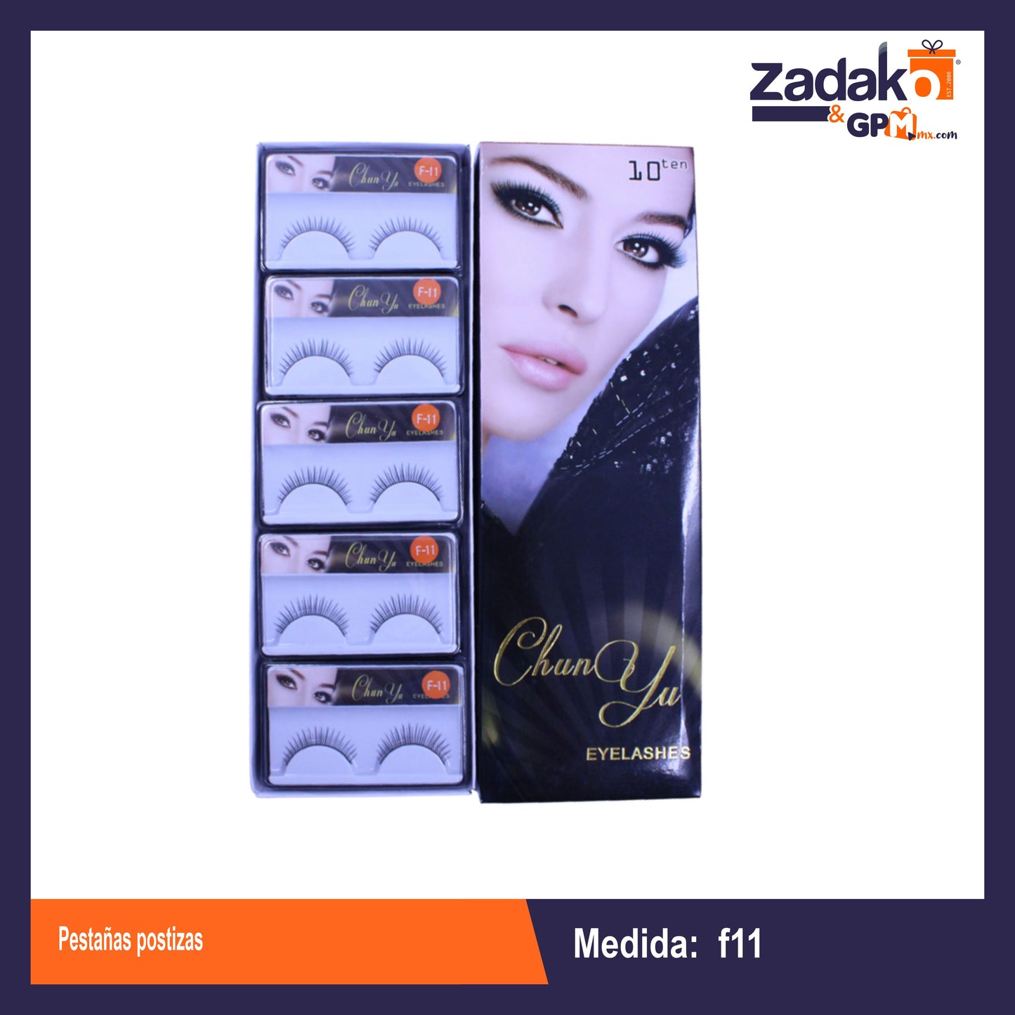 TB-0506A PESTAÑAS POSTIZAS PQ CON 10 PZS O CAJA CON 100 PQTS