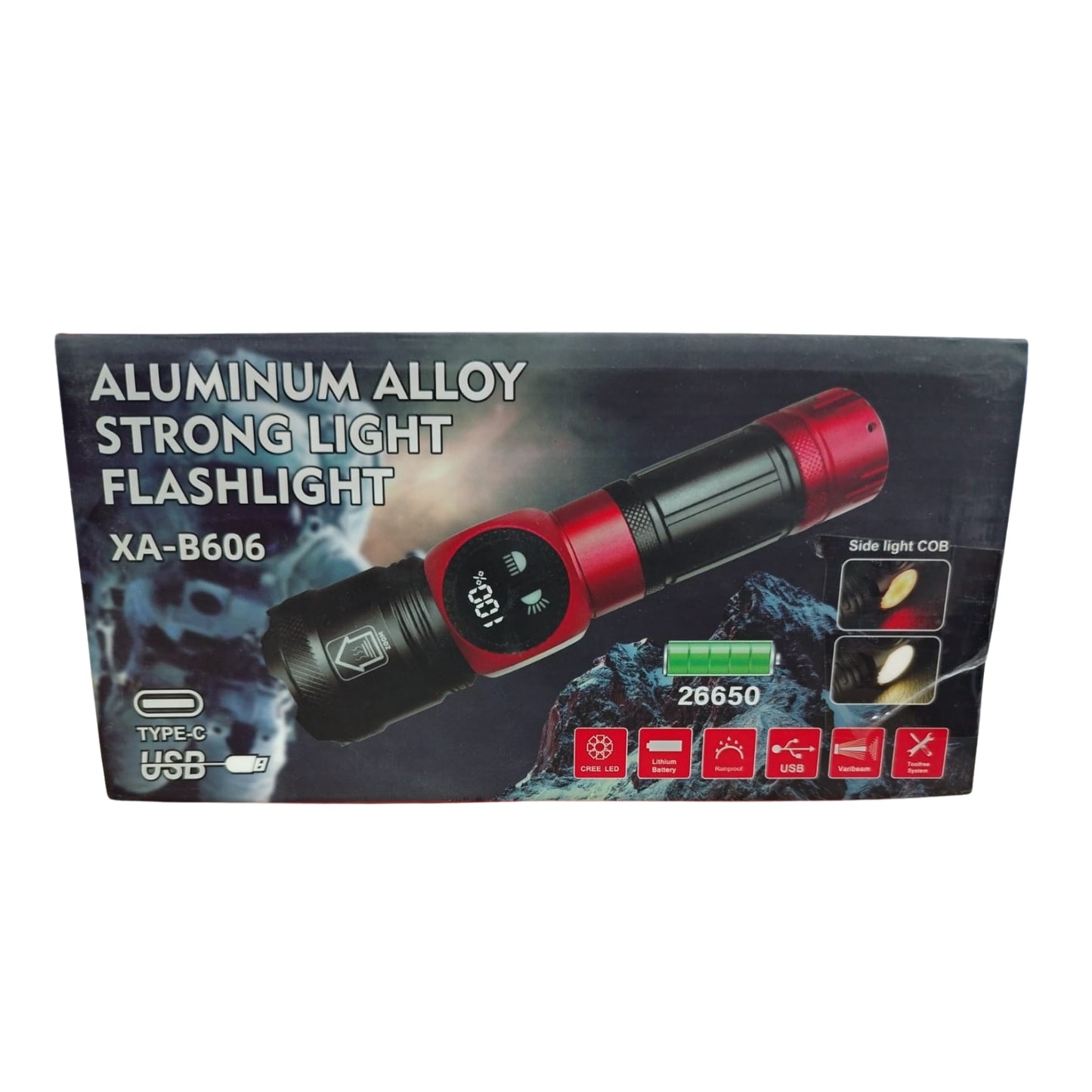 GPM-10713 LINTERNA 17 X 4.5 CM PESO 24 KG CON LUZ DE COLOR MAS APLIA , CABLE DE CARGA USB CON 1 PZ O CAJA CON 60 PZS