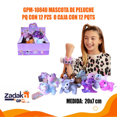 GPM-10840 MASCOTA DE PELUCHE 12 PIEZAS O CAJA CON 12 PQTS