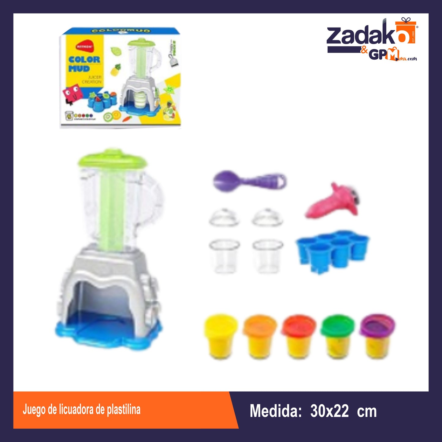 GPM-10850 JUEGO DE LICUADORA DE PLASTILINA CON 1 PZ O CAJA CON 24 PZS