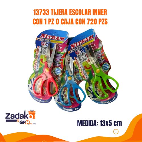 13733 TIJERA ESCOLAR INNER CON 1 PZ O CAJA CON 720 PZS