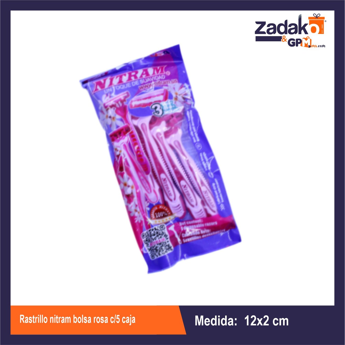 N-GPM-11003 R-ROSA CON 5 RASTRILLO NITRAM BOLSA ROSA CON 5 CAJA CON 96 PQTS
