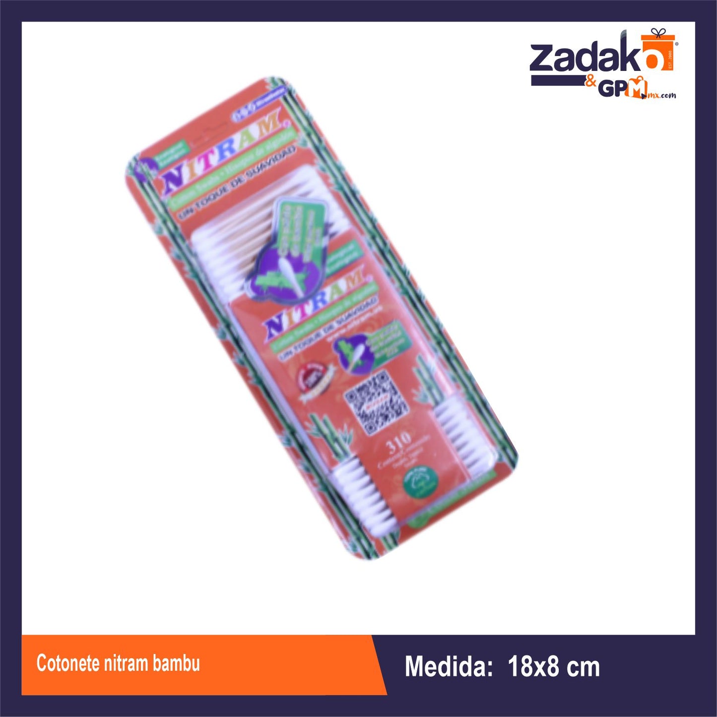 310 COTONETE NITRAM BAMBU CON 1 PZ O CAJA CON 120 PZS.