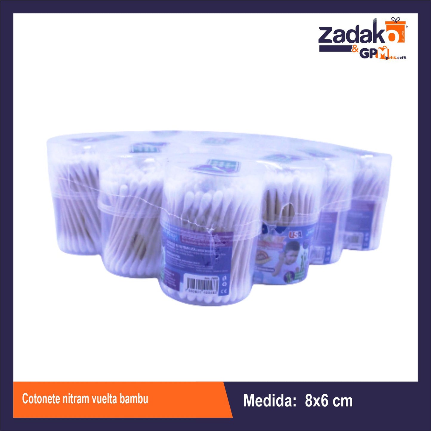 JY018 COTONETE NITRAM VUELTA BAMBU 100 C/U CAJA CON 240 PQTS